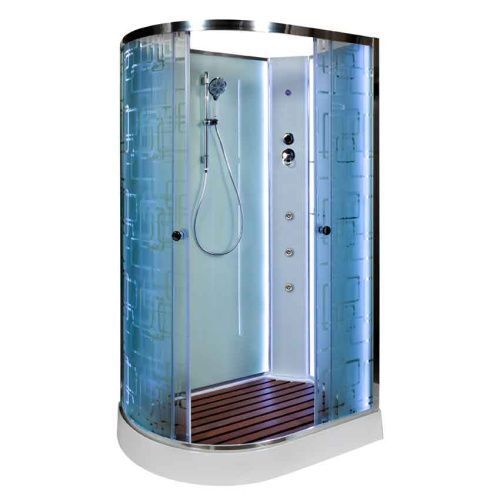 Душевая кабина AvaCan EM1511RNLED+GM 110х80 асимметричная без крыши ориентация правая