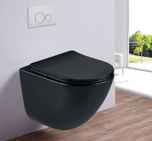 Унитаз подвесной Esbano LOTUS ESUPLOTUBM черный с сиденьем микролифт безободковый каскадный смыв