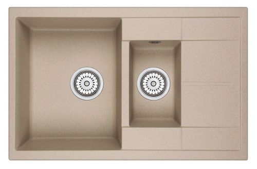 Кухонная мойка Granula 7802, ПЕСОК 80х50 цвет бежевый поверхность матовая