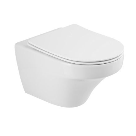 Чаша унитаза подвесная Cezares DUET CZR-2462-TH-TOR цвет белый без сиденья безободковая смыв торнадо