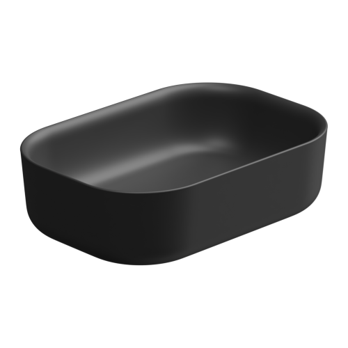 Раковина керамическая GSG Ceramic Design Hit! HILAVRE60003 60х40 накладная цвет черный без отверстий под смеситель