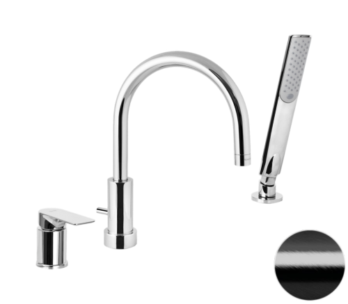 Смеситель Remer Infinity I07CFP на борт ванны черный