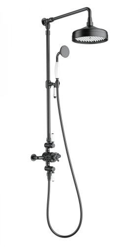 Душевая стойка Wonzon & Woghand Retro WW-B3041-BGG настенная цвет серый с термостатом