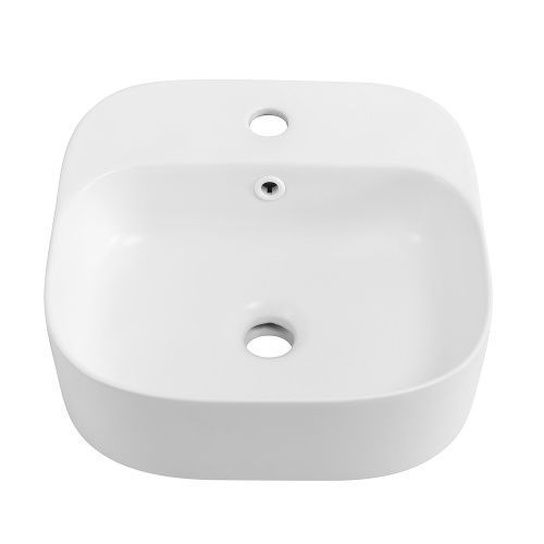 Раковина керамическая Cezares CZR-6615-BO 40х40 накладная цвет белый 1 отверстие под смеситель