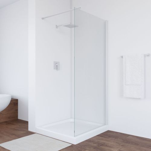 Душевая перегородка Vegas-Glass EAF TUR+NOVO EAF NOVO h2000 116 01 01 115х200 стекло прозрачное профиль белый