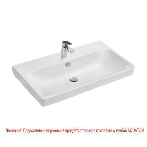 Раковина из сантехнического фарфора Aquaton Адриана 1WH501772 80 см накладная цвет белый 1 отверстие под смеситель