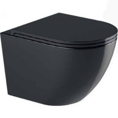 Унитаз подвесной WeltWasser 10000011164 черный с сиденьем микролифт безободковый смыв торнадо