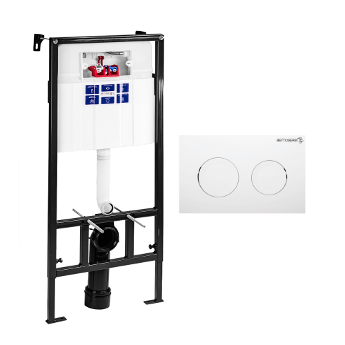 Инсталляция Bettoserb Sava Fix Slim SET40006466 с клавишей смыва COOL белый глянец