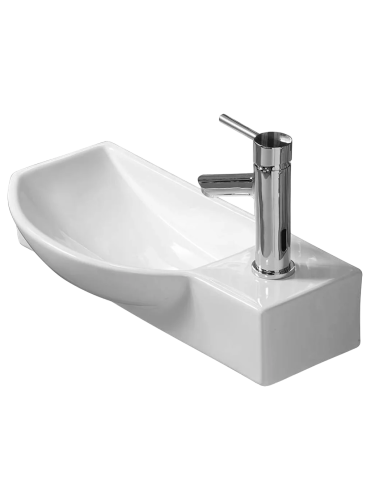 Раковина из сантехнического фаянса WeltWasser WW SK 10000008691 50х20 подвесная цвет белый 1 отверстие под смеситель