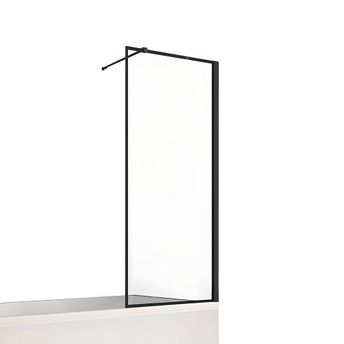 Душевая шторка на ванну New Trendy NEW SOLEO Black P-0093-WP 60х140 стекло прозрачное профиль черный ориентация универсальная