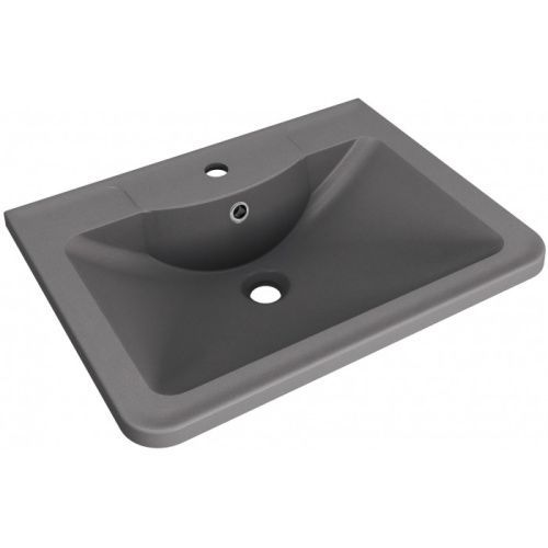 Раковина из искусственного камня Florentina Аллегро 600 10.020.00600.307 60х50 накладная цвет серый 1 отверстие под смеситель