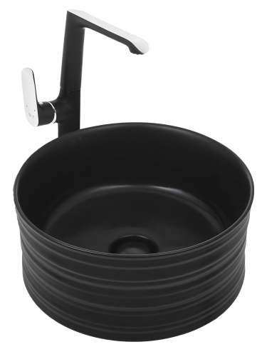Раковина из сантехнического фаянса WeltWasser WW SK 10000004559 40 см накладная цвет черный