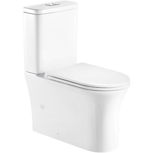 Унитаз напольный с бачком WeltWasser WW TELBACH 001GL-WT (10000003776) белый с сиденьем микролифт безободковый душевой смыв