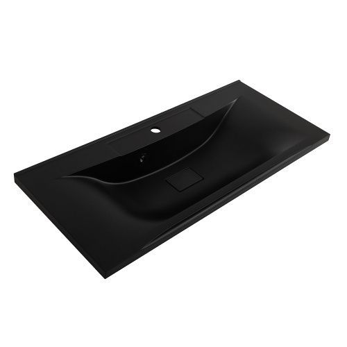 Раковина из искусственного камня BelBagno BB1000/445-LV-ART-PR-NERO 100х50 накладная цвет черный 1 отверстие под смеситель