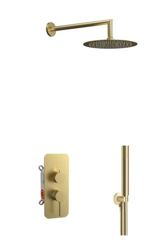 Душевая система AQG Urban Flow 19URFER23609 встраиваемая в стену цвет золото