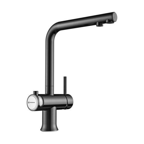 Смеситель для кухни Omoikiri Hotaru 4994053 на мойку белый/вороненая сталь