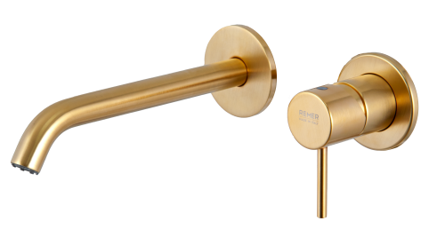 Смеситель для раковины Remer X Style X15PLBG встраиваемый в стену золото