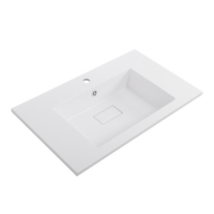 Раковина из искусственного камня Cezares SLIDER CZR-800/480-LV-MR-PRS 80х50 подвесная цвет белый 1 отверстие под смеситель