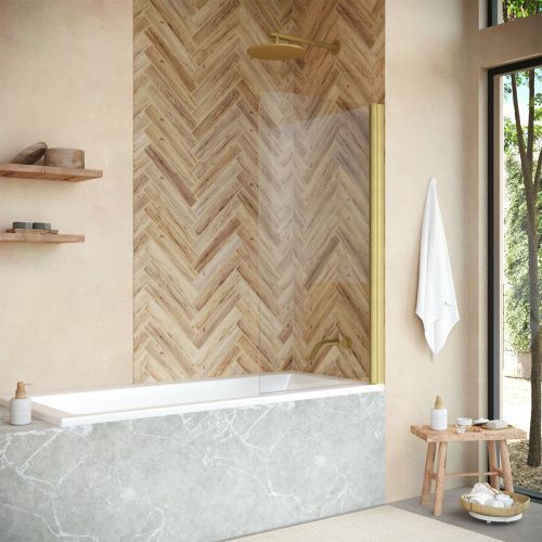 Душевая шторка на ванну Vegas-Glass EV+EV NOVO EV NOVO 70 03 crystalvision 70х140 стекло прозрачное профиль золото ориентация универсальная