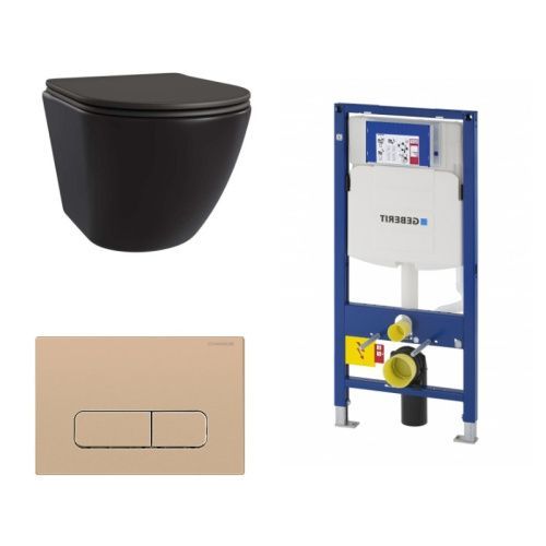 Сет унитаз + инсталляция + кнопка 111.300.00.5+FP.320.51.01+AM25010 Nero