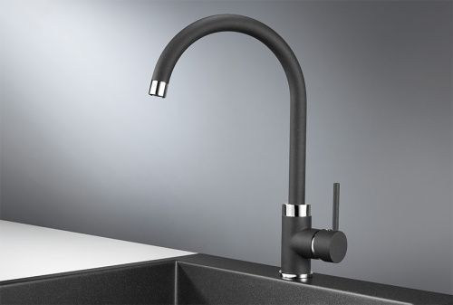 Смеситель для кухни Granula 2125, ЧЁРНЫЙ на мойку черный