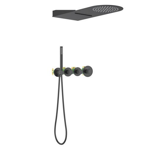 Душевая система Timo Saona SX-2350/03SM встраиваемая в стену цвет черный с термостатом