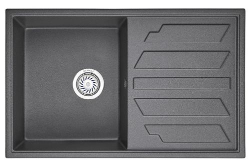 Кухонная мойка Granula 8002, ГРАФИТ 80х50 цвет черный поверхность матовая