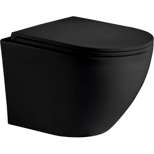 Унитаз подвесной WeltWasser 10000009940 черный с сиденьем микролифт безободковый смыв торнадо