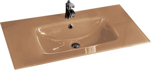 Раковина стеклянная Armadi Art NeoArt 852-100-CP monaco 100х50 полувстраиваемая цвет коричневый 1 отверстие под смеситель