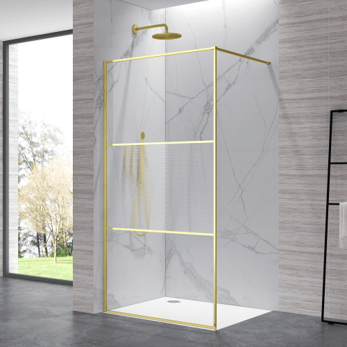 Душевая перегородка RGW 06100909-226 90х200 стекло с рисунком профиль золото