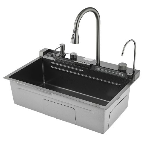 Кухонная мойка Savol S-SC001Q 75х45 цвет серый поверхность матовая