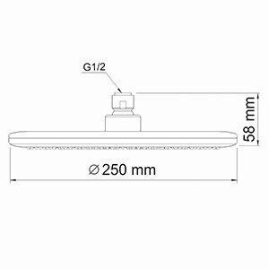 Верхний душ Wasserkraft A030 хром - фото 4