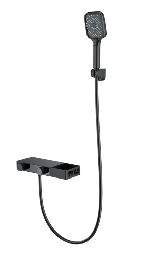 Смеситель для ванны Wonzon & Woghand WW-B2551-MB настенный черный с термостатом