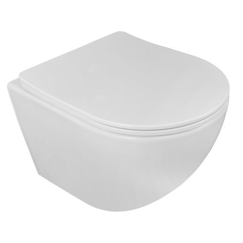 Унитаз подвесной Loranto ESTER 87265 белый с сиденьем микролифт безободковый душевой смыв