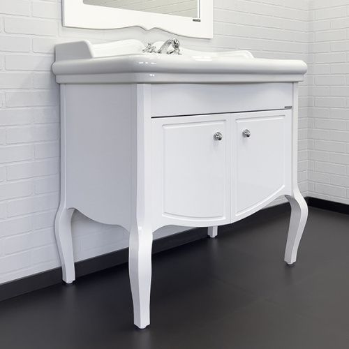 Тумба с раковиной Comforty Лувр 00004148935CF 90х60 напольная цвет белый