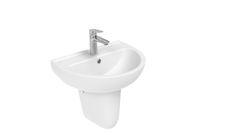 Раковина из сантехнического фарфора Creavit Oval TP155-00CB00E-0000 50х40 подвесная цвет белый 1 отверстие под смеситель