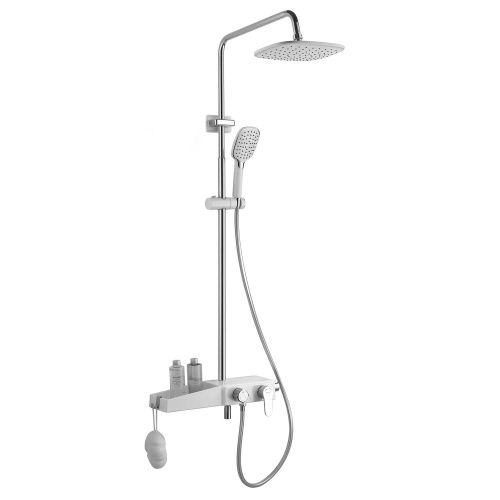 Душевая стойка Azario AZ-801 настенная цвет белый/хром