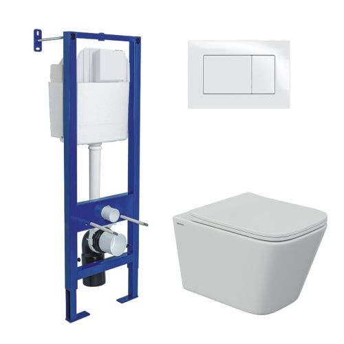 Комплект унитаз с инталляцией и клавишей смыва Berges АТОМ 043368