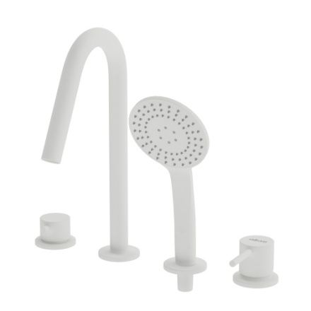 Смеситель Cezares LEAF LEAF-BVDM4-L-BIO на борт ванны белый