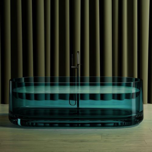 Ванна из полиэфирной смолы Abber Kristall AT9708Aquamarin 170х75 отдельностоящая овальная