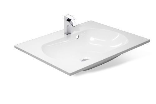 Раковина из искусственного камня Эстет Милана ФР-00014946 60х50 накладная цвет белый 1 отверстие под смеситель