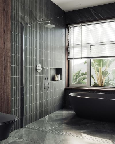 Душевая перегородка Maybah Glass MGD-683-1ш 120х195 стекло прозрачное профиль белый