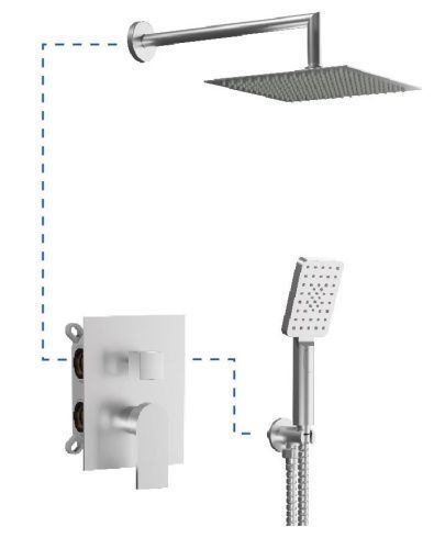 Душевая система AQG Alpha 19ALPEC20811 встраиваемая в стену цвет никель