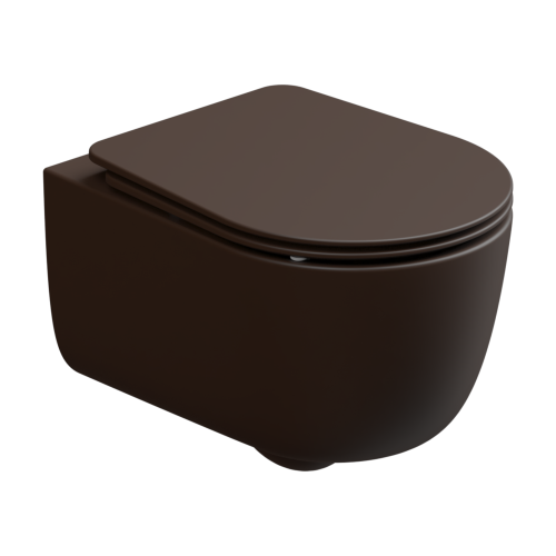 Чаша унитаза подвесная GSG Ceramic Design Hit! HIWCSO035 цвет коричневый без сиденья безободковая смыв торнадо