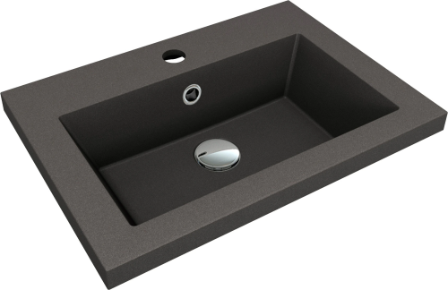 Раковина из искусственного камня Florentina Анита 500 10.150.00500.302 50х40 накладная цвет черный 1 отверстие под смеситель