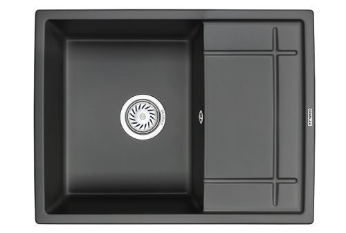 Кухонная мойка Granula 6501, ТУРМАЛИН 65х50 цвет черный поверхность матовая