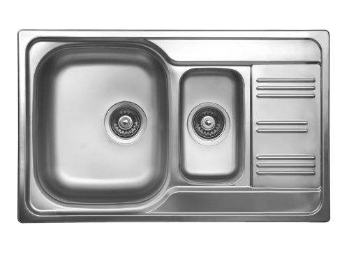 Кухонная мойка Ukinox Гранд GRP800.500 15GT8K -O 80х50 цвет хром поверхность полированная