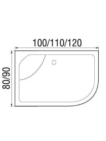 Душевая кабина River NARA 10000002822 120х80 асимметричная с крышей ориентация левая - фото 3