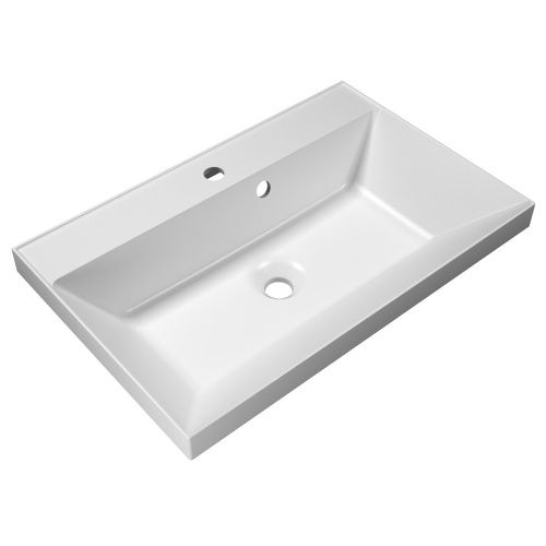 Раковина из искусственного камня BelBagno BB700/450-LV-MR-AST 70х50 накладная цвет белый 1 отверстие под смеситель