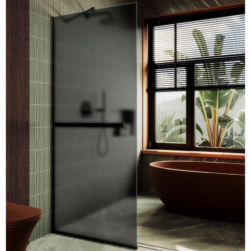 Душевая перегородка Maybah Glass MGD-712-6у 110х195 стекло тонированное профиль черный